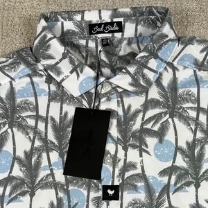 NWT Bad Birdie Mens 2XL Core Leisurely Palm Tree Floral Performance Golf Polo